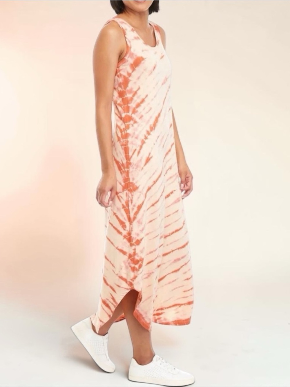 NWOT WONDERLY Orange/Amber Tie-Dye Maxi Tank Dress, Large